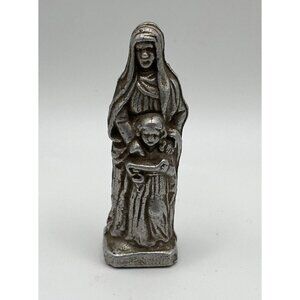 Vintage Pewter‎ Metal Catholic Saint St Anne Statue Figure 3”
